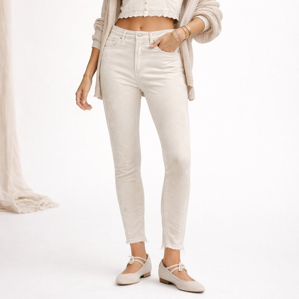 Free People We The Free Stella Velvet Pants Women’s Size 2 White High Rise